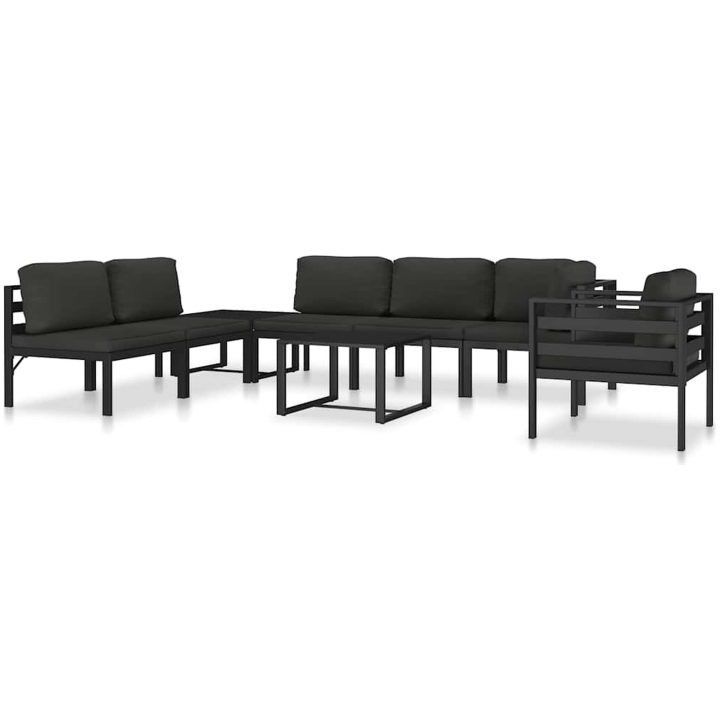 Fåtölj med dynor aluminium antracit vidaXL – bild 10