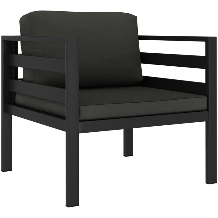 Fåtöljer 2 st med dynor aluminium antracit vidaXL – bild 2