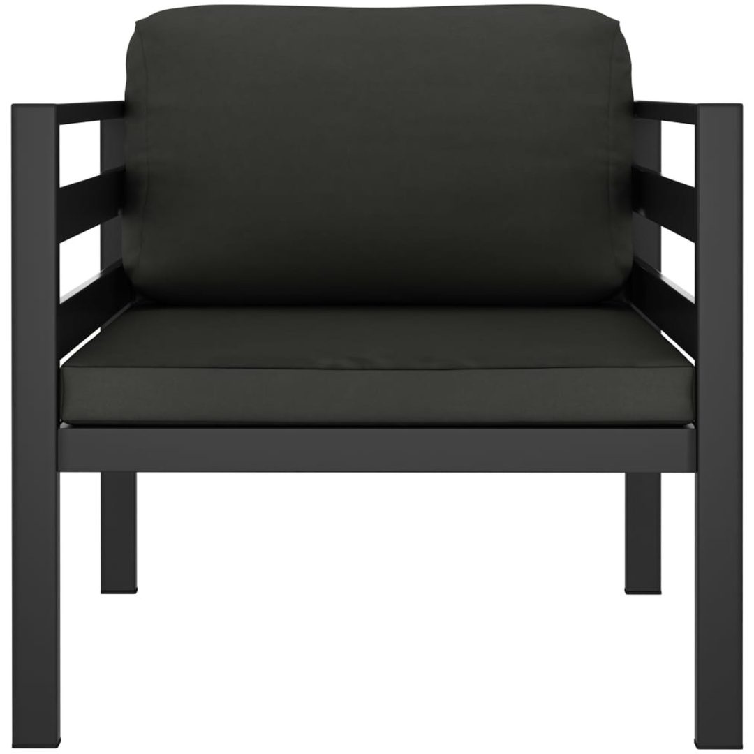 Fåtöljer 2 st med dynor aluminium antracit vidaXL – bild 3