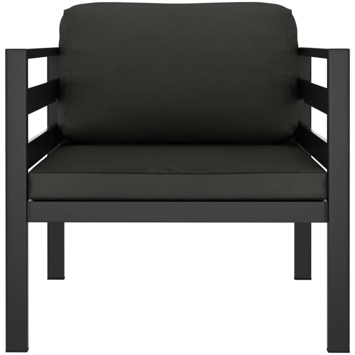 Fåtöljer 2 st med dynor aluminium antracit vidaXL – bild 3
