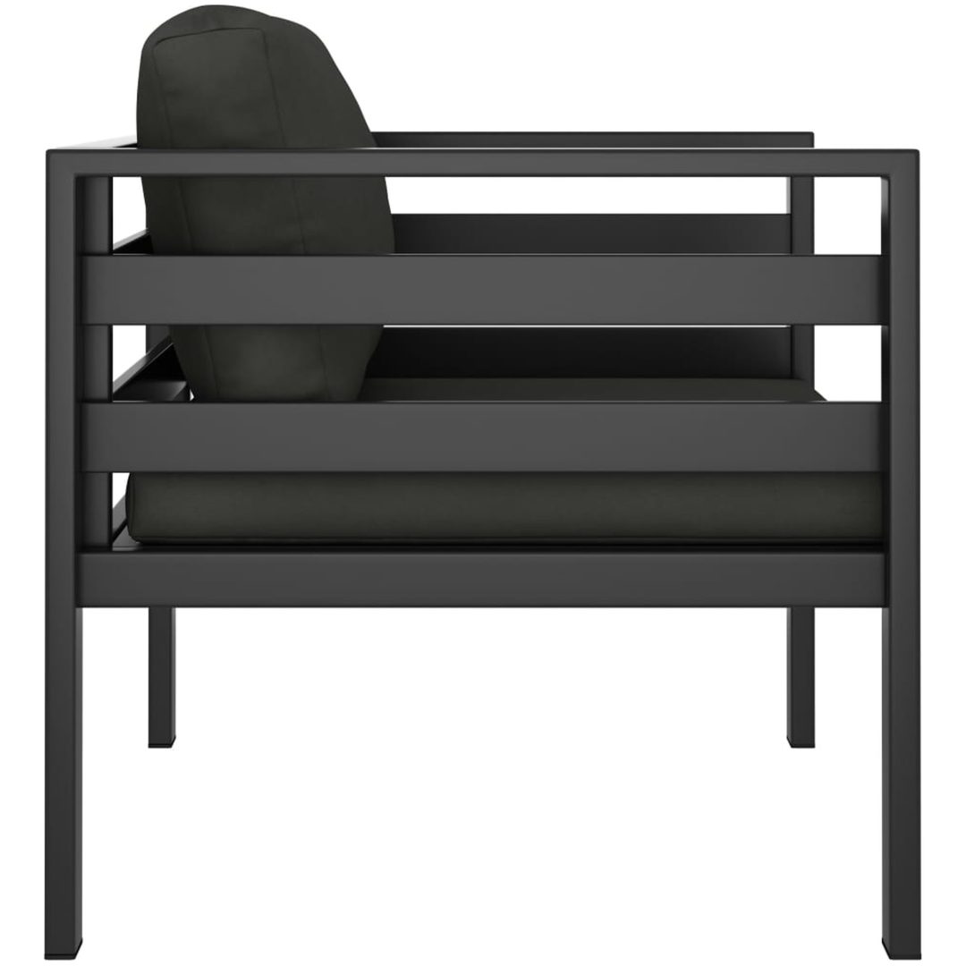 Fåtöljer 2 st med dynor aluminium antracit vidaXL – bild 4