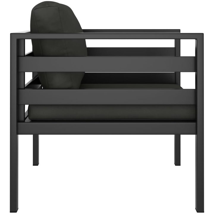 Fåtöljer 2 st med dynor aluminium antracit vidaXL – bild 4