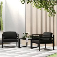 Fåtöljer 2 st med dynor aluminium antracit vidaXL