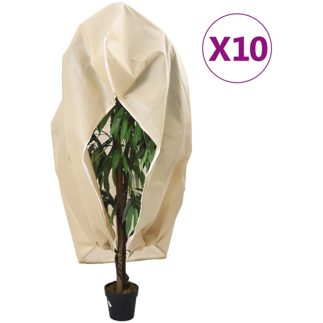 Fiberdukar med blixtlås 10 st 70 g/m² vidaXL 1 x 1.55 m