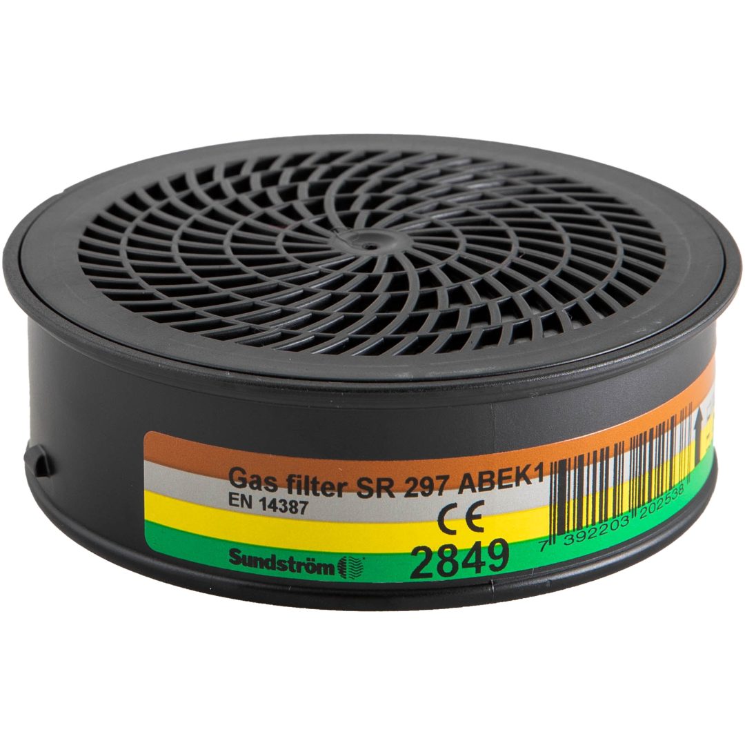 Filter hel-halvmask Gas ABEK1 Svart Sundström