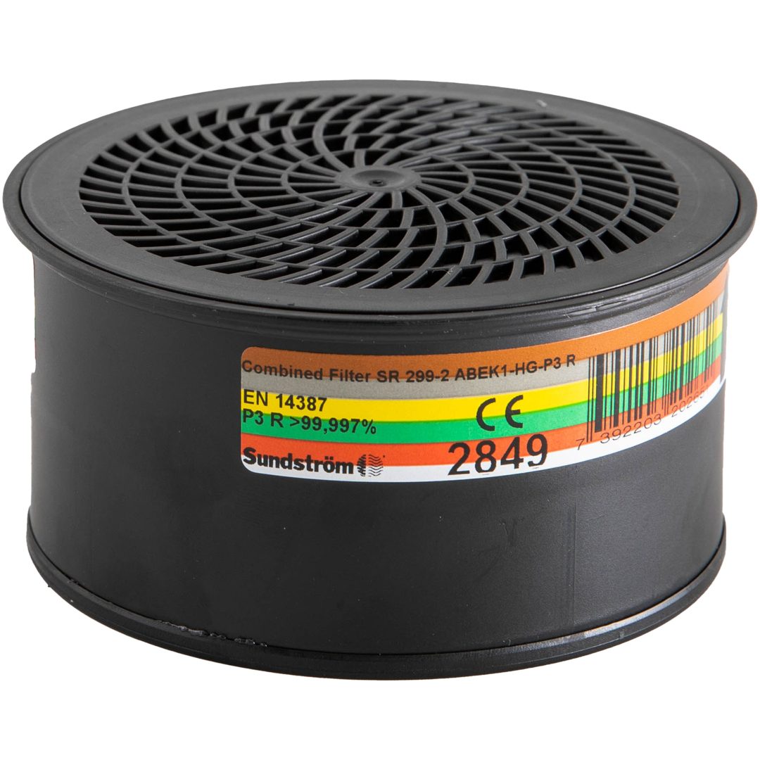 Filter SR 299-2 ABEK1-Hg-P3 3p Svart Sundström