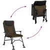 Fiskestol med armstöd hopfällbar taupe vidaXL – miniatyr 7