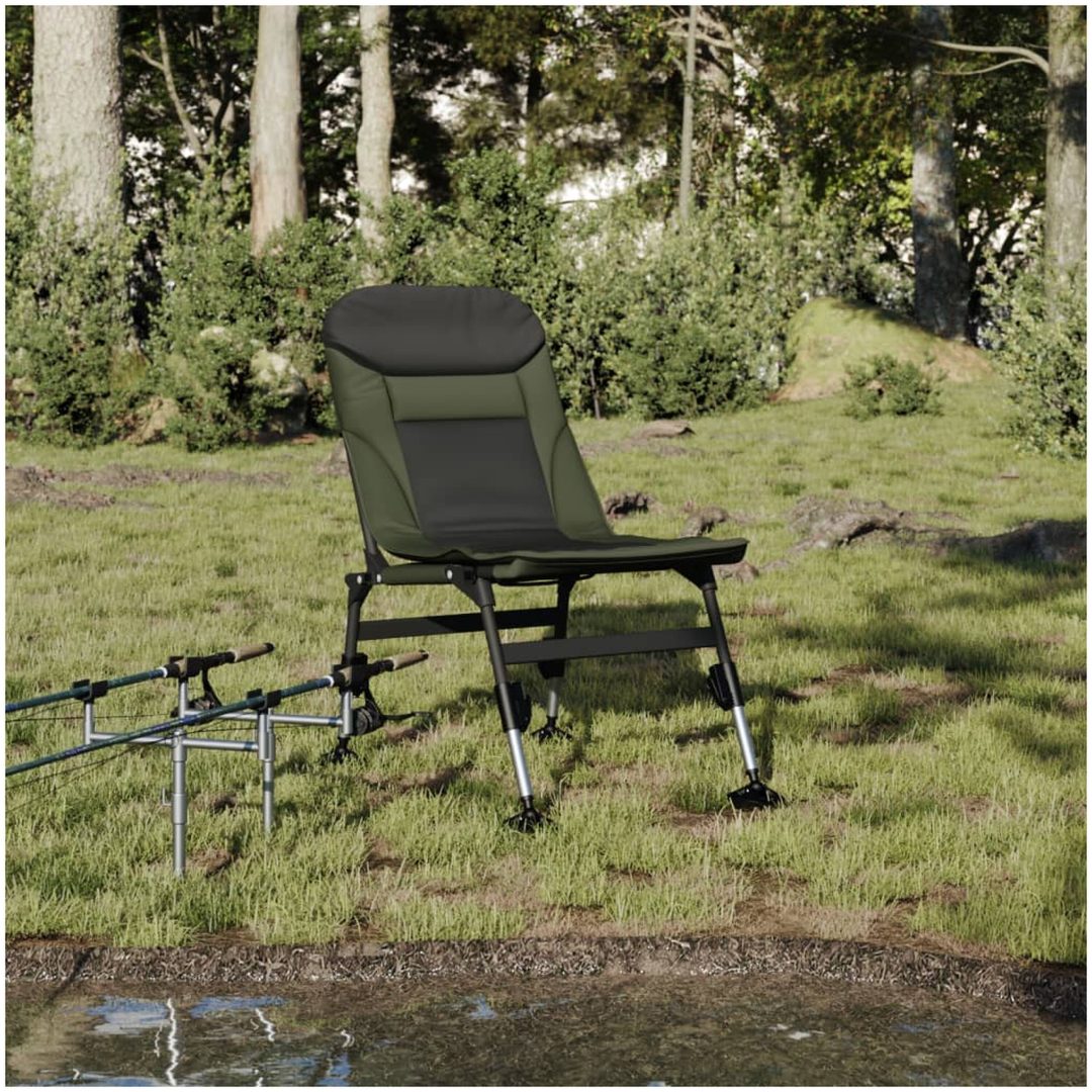 Fiskestol med justerbara ben hopfällbar grön vidaXL