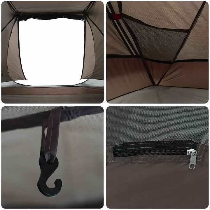 Fisketält för 3 personer brun vattentät vidaXL 312 x 216 x 114 cm – bild 12