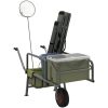 Fiskevagn grön med hjul pulverlackerat stål vidaXL (135 - 145) x 55 x 72 cm – miniatyr 1