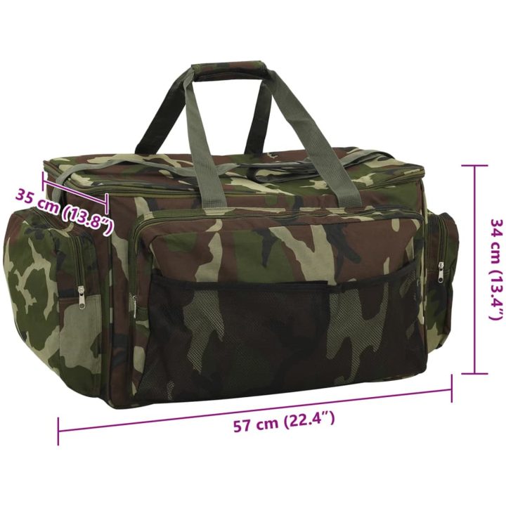 Fiskeväska vattentät grön kamouflage oxford-tyg vidaXL 57 x 35 x 34 cm – bild 9
