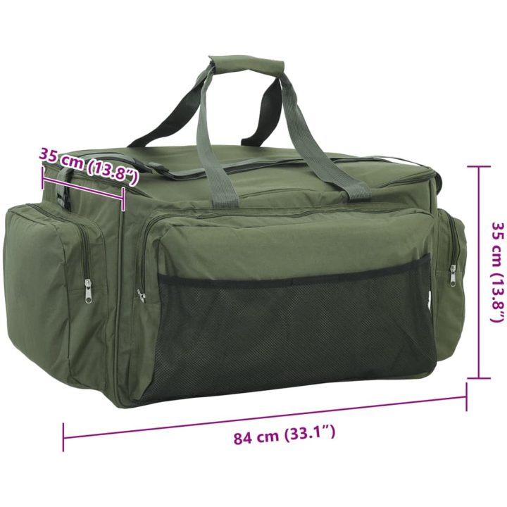 Fiskeväska vattentät mörkgrön oxford-tyg vidaXL 84 x 35 x 35 cm – bild 9