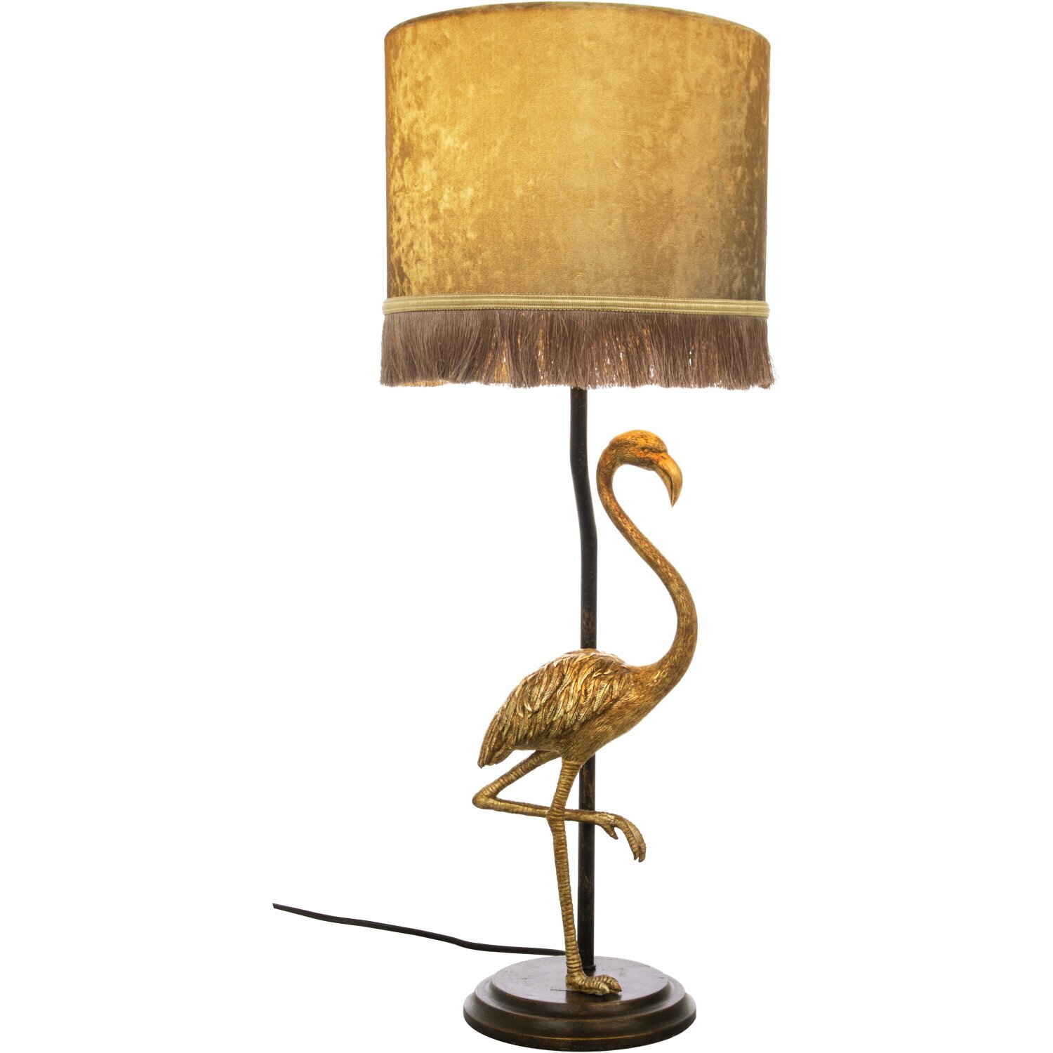 Bordslampa aneta lighting - Flamingo bordlampa, svartguld guld sockel e27 metall