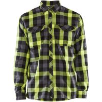 Flanellskjorta Svart/hivisgul 32991153 Blåkläder