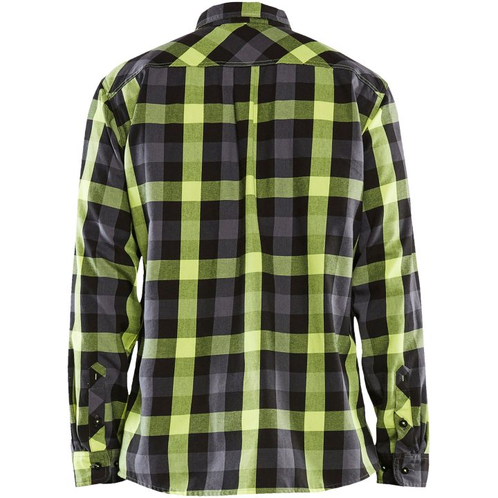 Flanellskjorta Svart/hivisgul 32991153 Blåkläder SHIRT 32991153 BLACK/YELL XS – bild 2
