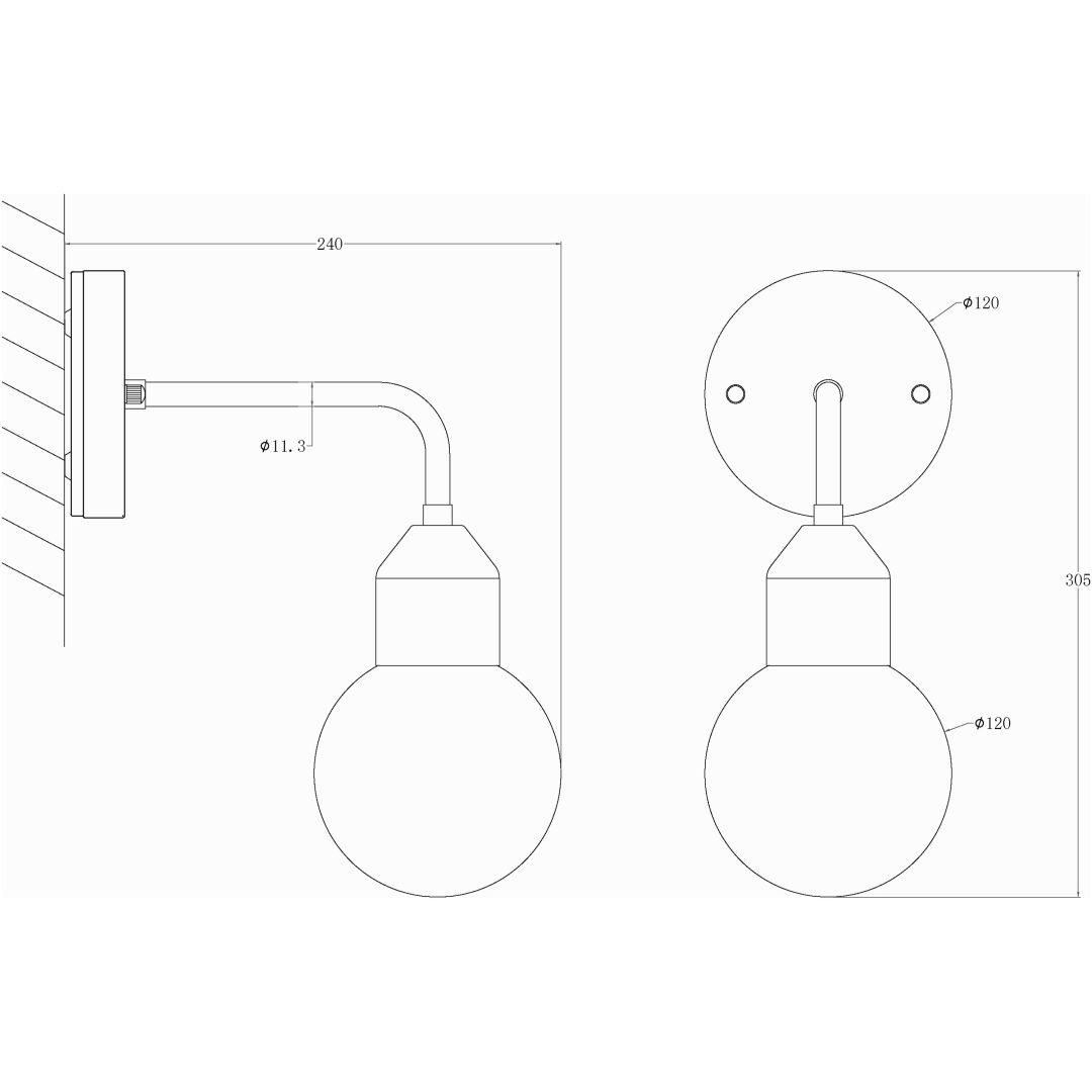 Florens Vägglampa Bad, ANETA HOME Svart /Opalvit – bild 3