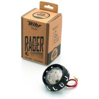 Flying Saucer clear LED street legal black vintage rear light BIHR