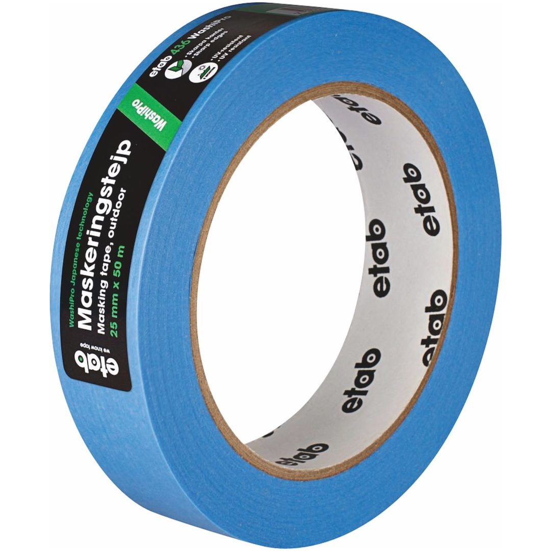 Fönstermarkeringstejp WashiPro, Blå, 25mm, 50m/rle etab – bild 2