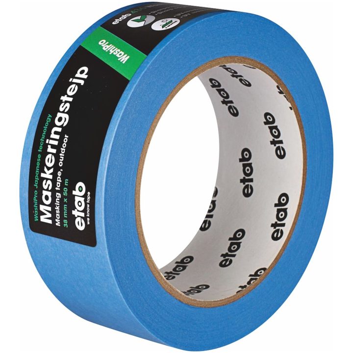 Fönstermarkeringstejp WashiPro, Blå, 38mm, 50m/rle etab – bild 2