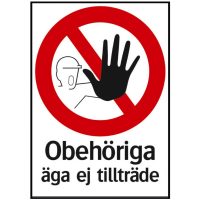 Förbudsskylt Obehöriga Äga Ej Tillträde SYSTEMTE