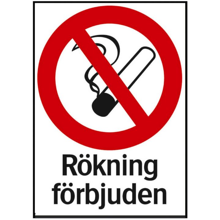 Förbudsskylt Rökning Förbjuden SYSTEMTE SKYLT 34-5713 297X420MM – bild 2