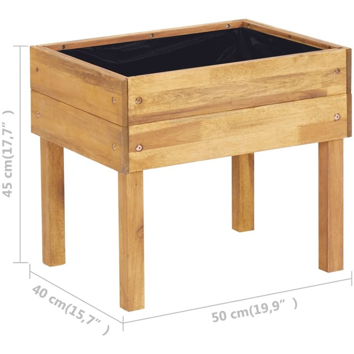 Förhöjd odlingslåda massivt akaciaträ vidaXL 50 x 40 x 45 cm – bild 7