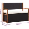 Förvaringsbänk 115 cm konstrotting och massivt akaciaträ vidaXL – miniatyr 9