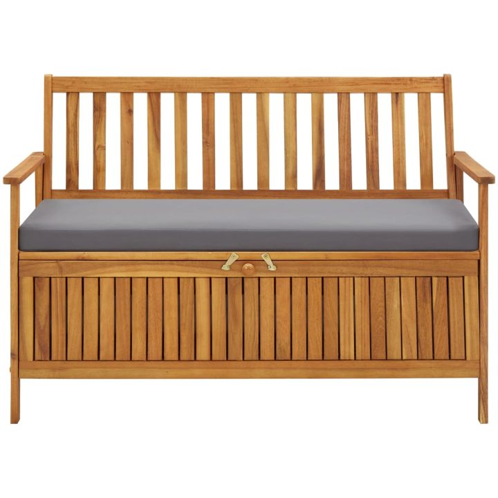 Förvaringsbänk 120 cm massivt akaciaträ vidaXL 120 x 63 x 84 cm – bild 2