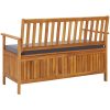 Förvaringsbänk 120 cm massivt akaciaträ vidaXL 120 x 63 x 84 cm – miniatyr 4