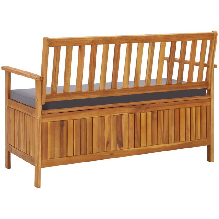 Förvaringsbänk 120 cm massivt akaciaträ vidaXL 120 x 63 x 84 cm – bild 4
