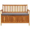 Förvaringsbänk 120 cm massivt akaciaträ vidaXL 120 x 63 x 84 cm – miniatyr 5