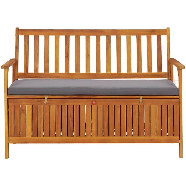 Förvaringsbänk 120 cm massivt akaciaträ vidaXL 120 x 63 x 84 cm – bild 5
