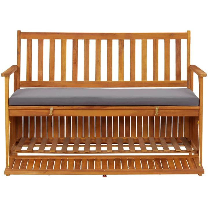 Förvaringsbänk 120 cm massivt akaciaträ vidaXL 120 x 63 x 84 cm – bild 6
