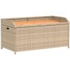 Förvaringsbänk beigemix konstrotting massiv akacia vidaXL 100 x 50 x 52 cm – miniatyr 2
