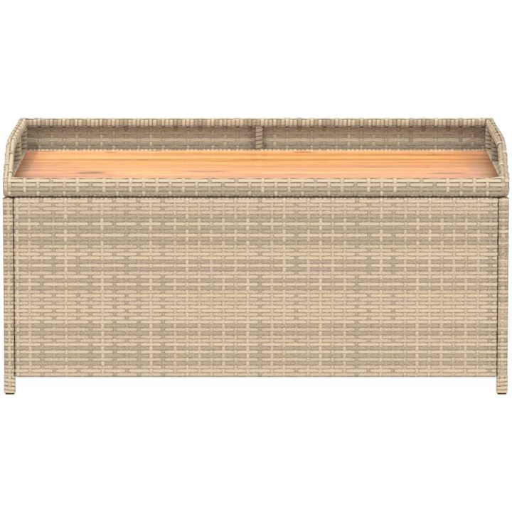 Förvaringsbänk beigemix konstrotting massiv akacia vidaXL 100 x 50 x 52 cm – bild 4
