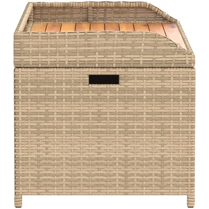Förvaringsbänk beigemix konstrotting massiv akacia vidaXL 100 x 50 x 52 cm – bild 5