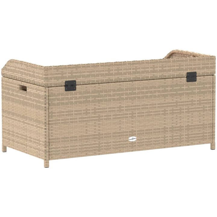 Förvaringsbänk beigemix konstrotting massiv akacia vidaXL 100 x 50 x 52 cm – bild 6