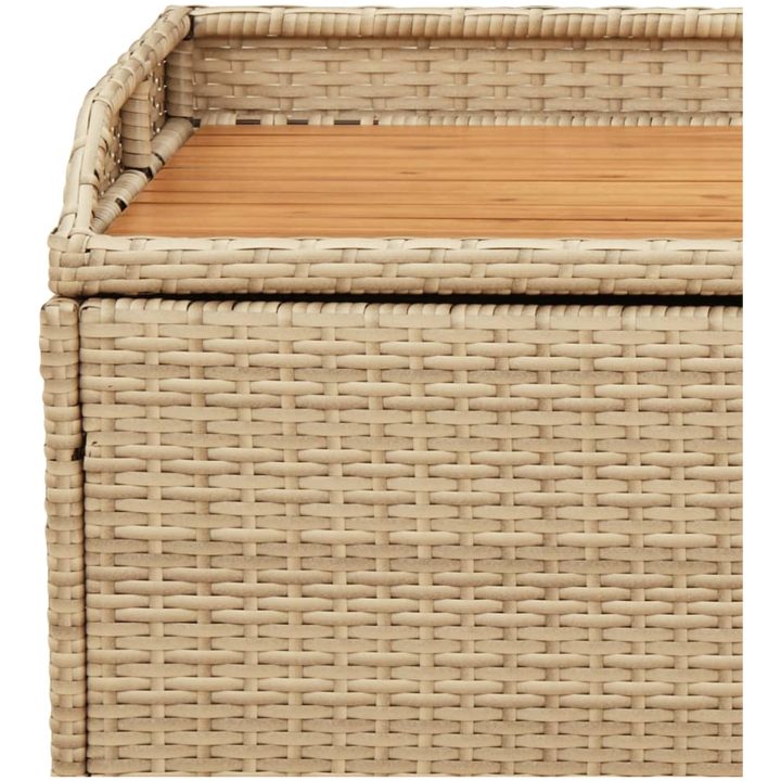 Förvaringsbänk beigemix konstrotting massiv akacia vidaXL 100 x 50 x 52 cm – bild 9