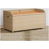 Förvaringsbänk beigemix konstrotting massiv akacia vidaXL 100 x 50 x 52 cm – miniatyr 1