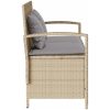 Förvaringsbänk för trädgård med dyna beige konstrotting vidaXL – miniatyr 7