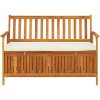 Förvaringsbänk för trädgården akaciaträ vidaXL 120 x 63 x 84 cm – miniatyr 2