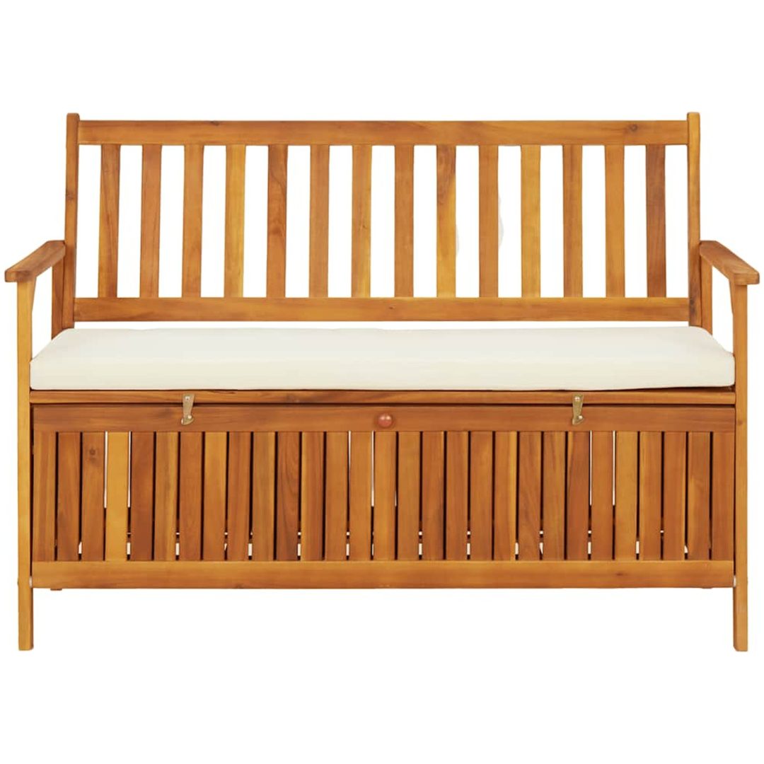 Förvaringsbänk för trädgården akaciaträ vidaXL 120 x 63 x 84 cm – bild 2