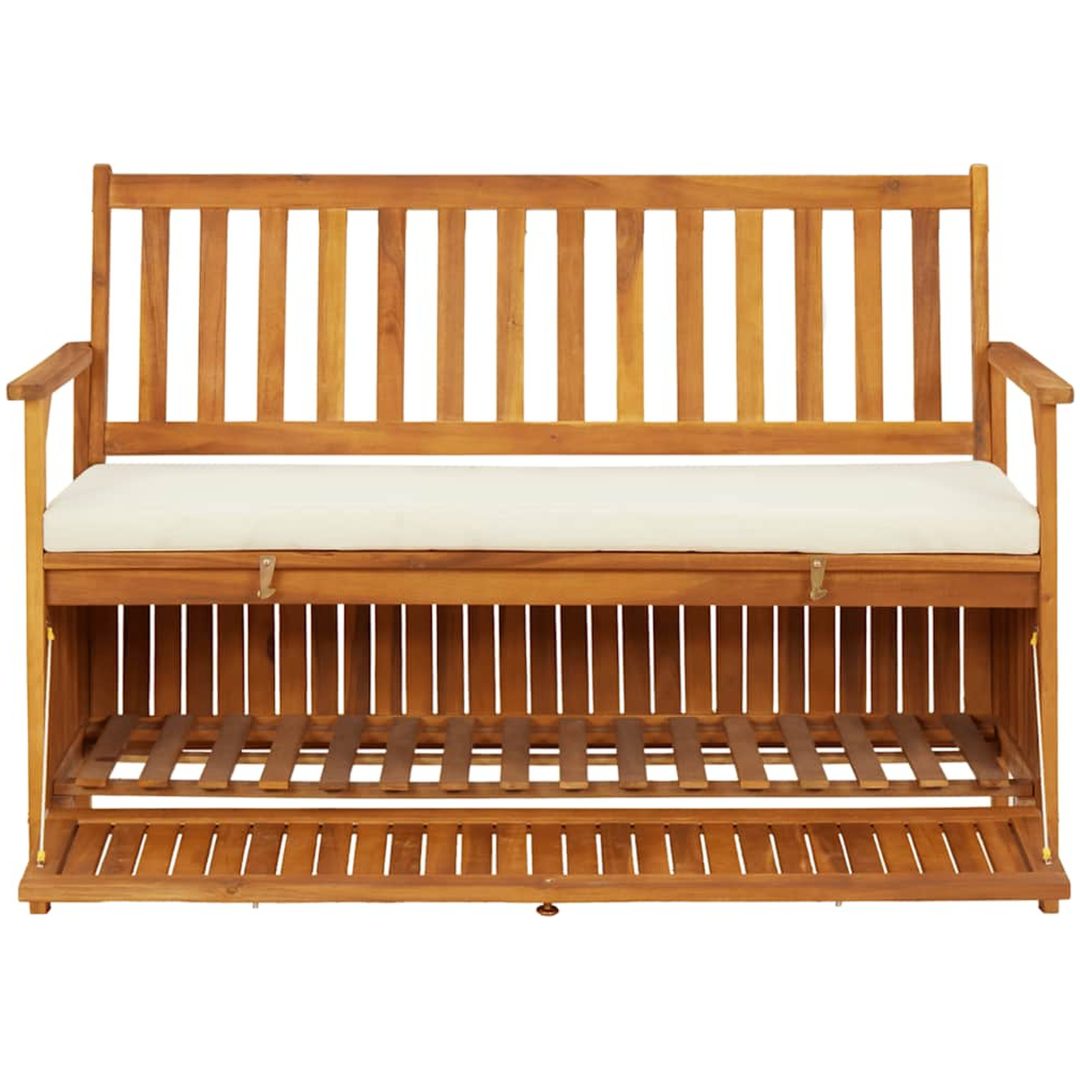 Förvaringsbänk för trädgården akaciaträ vidaXL 120 x 63 x 84 cm – bild 3