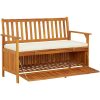 Förvaringsbänk för trädgården akaciaträ vidaXL 120 x 63 x 84 cm – miniatyr 4