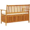 Förvaringsbänk för trädgården akaciaträ vidaXL 120 x 63 x 84 cm – miniatyr 7