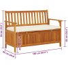 Förvaringsbänk för trädgården akaciaträ vidaXL 120 x 63 x 84 cm – miniatyr 10