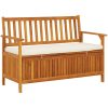Förvaringsbänk för trädgården akaciaträ vidaXL 120 x 63 x 84 cm – miniatyr 1