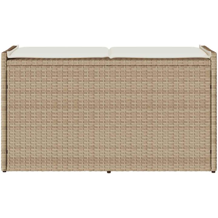 Förvaringsbänk för utomhusbruk dyna beige 100 cm konstrotting vidaXL – bild 4