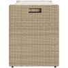 Förvaringsbänk för utomhusbruk dyna beige 100 cm konstrotting vidaXL – miniatyr 5