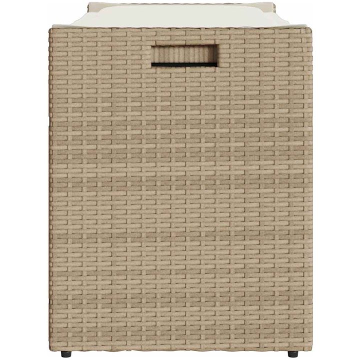 Förvaringsbänk för utomhusbruk dyna beige 100 cm konstrotting vidaXL – bild 5